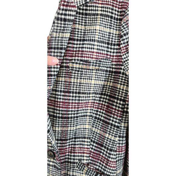 Levi Strauss Size Small Women's Peacoat Plaid Lined Black Cream Maroon - Picture 7 of 7